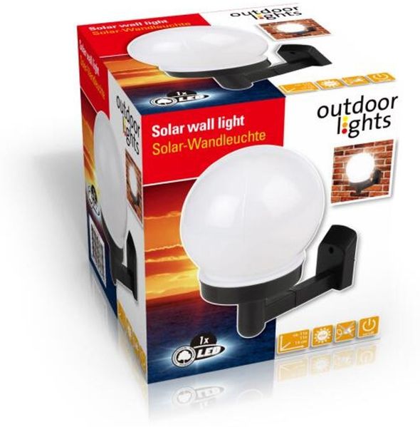 Solar Wand Leuchte LED Kugel Dekoration Licht Außenbereich Garten Beleuchtung Bild 4