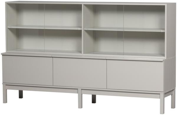 Basiclabel Wandschrank Klink aus Kiefernholz, Grau, 200x46x120 cm