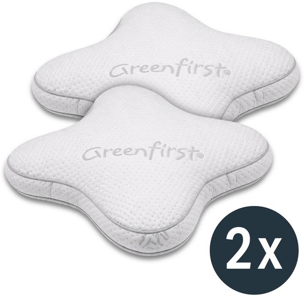 2 x Sleezzz® Premium Gelschaum Kontur- und Bauchschläfer Kissen