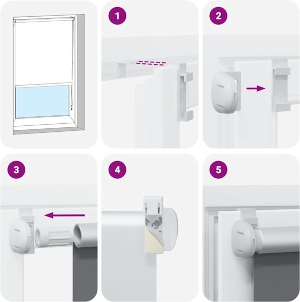 vidaXL Verdunkelungsrollo Weiß 85x175cm Stoffbreite 80,7 cm Polyester 4011931 Bild 4