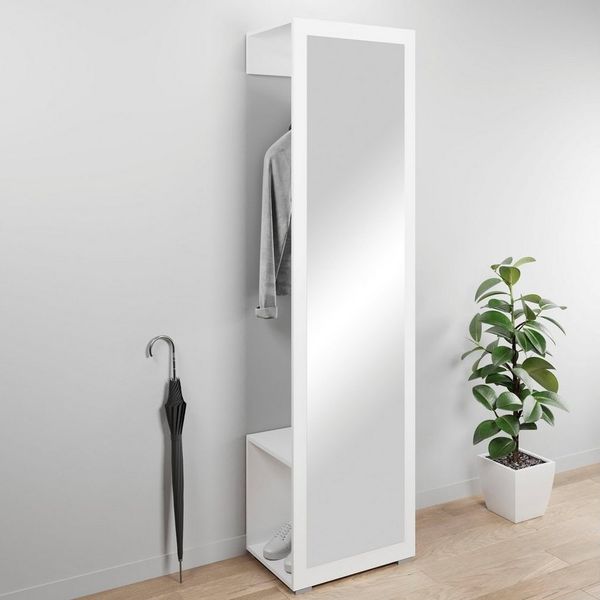 OTTO home Garderobenschrank Paris moderne Garderobenschrank 190cm, mit Kleiderstange und Frontspiegel