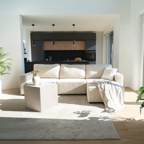 HOME DELUXE Modulares Schlafsofa VINA Beige - 295 x 168 cm