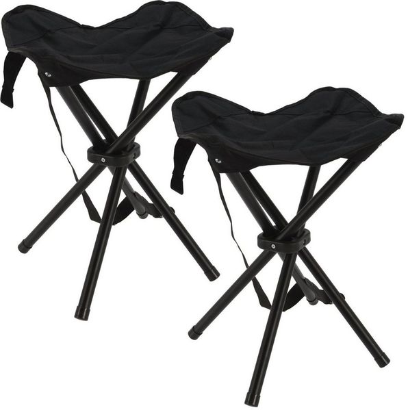 Koopman Campinghocker Klapphocker Anglerhocker Niedrig 40 cm Schwarz 2 er Set (2 St), Klapphocker, 2er Set, Angeln Garten, Tragetasche
