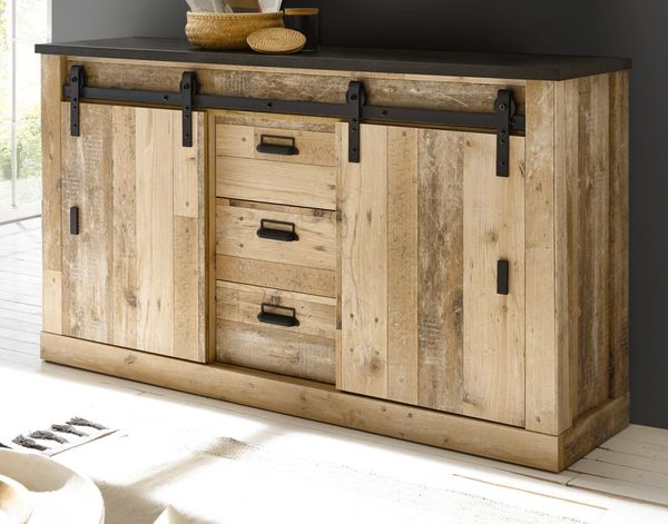 Sideboard Stove in Used Wood hell 162 x 91 cm