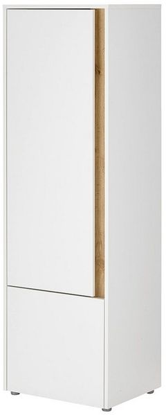 Lomadox Stauraumschrank CRISP-61 weiß mit Wotan Eiche, Tür beidseitig montierbar, ca. 50/157/40 cm