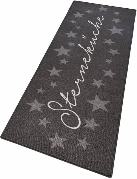 Hanse Home Loop Teppich Läufer – Teppichläufer Mit Schriftzug Weicher Kurzflor Teppich Modernes Design für Flur, Schlafzimmer, Kinderzimmer, Badezimmer, Wohnzimmer, Küche – Grau, 67x180 cm