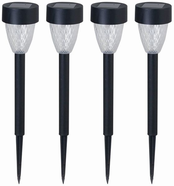 Luxform Gartenleuchte Solar-Gartenlampe Montpellier - 4 Stück, LED fest integriert, Aus Kunststoff gefertigt