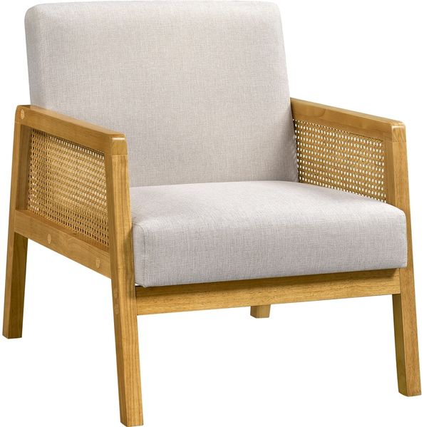 Yaheetech Loungesessel, Armlehnensessel mit Polsterung bequemer Polstersessel, Beige, 78 x 67,5 x 76,5 cm