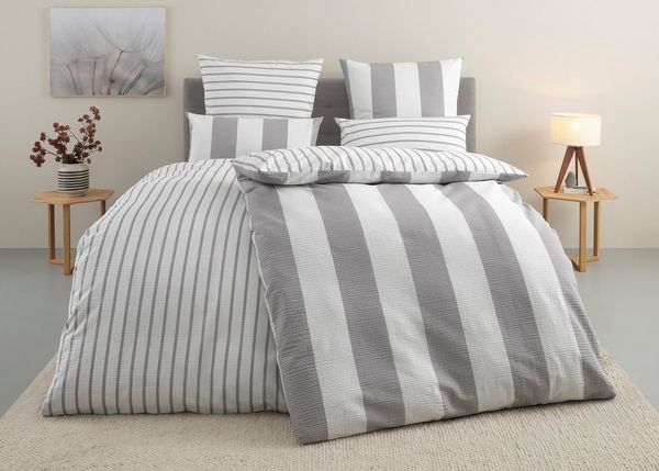 OTTO home Bettwäsche Sari in verschiedenen Qualitäten, Seersucker, 2 teilig, ab Gr. 135x200 cm, Wendedesign, moderne Bettwäsche mit Streifen