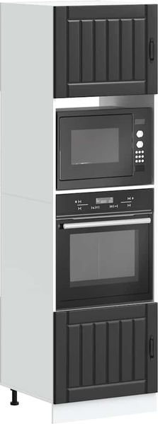 vidaXL Herdumbauschränke 2 Stk. Lucca Schwarz Holzwerkstoff 3315042