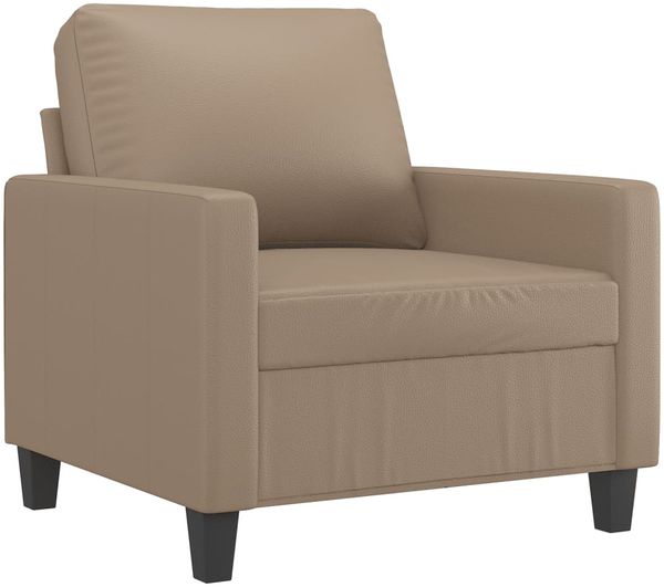 vidaXL 3-tlg. Sofagarnitur mit Kissen Cappuccino-Braun Kunstleder 3201402 Bild 3