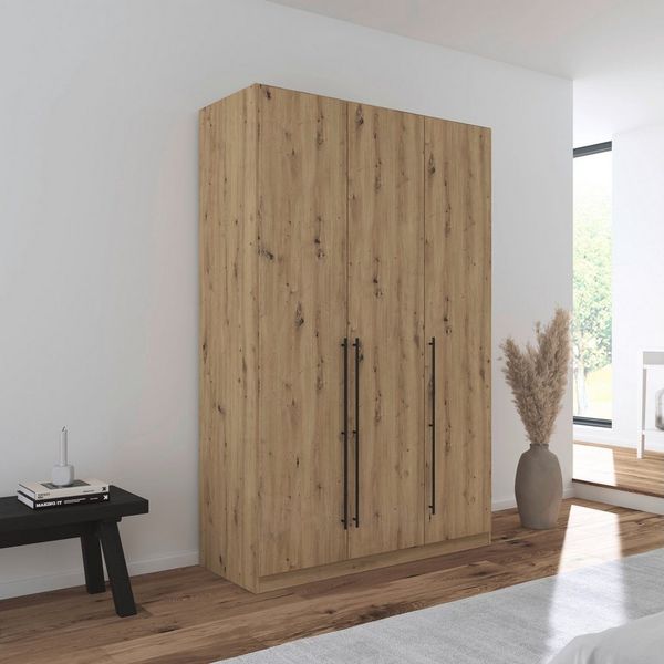rauch Kleiderschrank Drehtürenschrank Schrank Garderobe Wäscheschrank Schlafzimmer AVOLA (3 verschiedene Ausstattungen BASIC/CLASSIC/PREMIUM (inkl. SOFT-CLOSE) mit hochwertigen Stangengriffen in Schwarz aus Metall MADE IN GERMANY