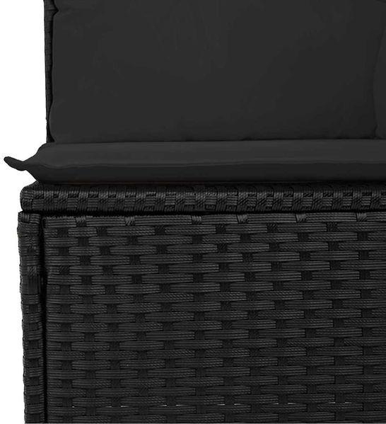 vidaXL Gartensofa-set mit Speicher 6 pcs Schwarz Poly-Rattan 3356189 Bild 7