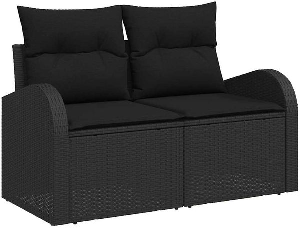 vidaXL Gartensofa-set mit Speicher 6 pcs Schwarz Poly-Rattan 3356189 Bild 6
