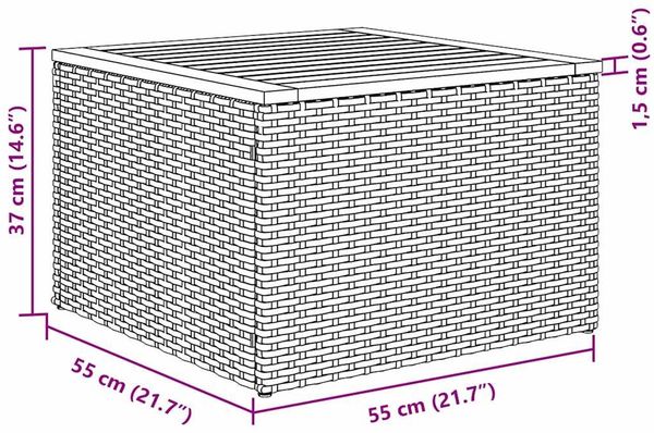 vidaXL Gartensofa-set mit Speicher 6 pcs Schwarz Poly-Rattan 3356189 Bild 12