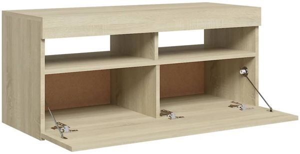 vidaXL TV-Schrank mit LED-Leuchten Sonoma-Eiche 90 x 35 x 40 cm, Mit Beleuchtung [804385] Bild 7