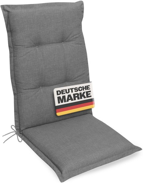 Gardissimo PREMIUM Hochlehner Gartenstuhl Auflagen 120x50x8cm grau