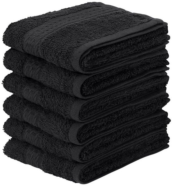 OTTO home Gästehandtücher Juna, als Set und Serie erhältlich, 6 Gästetücher, 30x50cm, Walkfrottee (6-St), 100% Baumwolle, mit Bordüre, Uni-Farben, weich