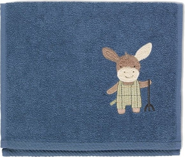 Sterntaler® Handtücher 2er Kinderhandtücher Emmilius, Baumwolle (2-St), Handtuch Kinder - Doppelpack Kinderhandtücher 50x30 cm Esel Emmilius in Mittelblau - Handtuch Kindermotiv, 2er Set aus saugfähigem Frottee mit Streifen und Stickmotiv Bild 5