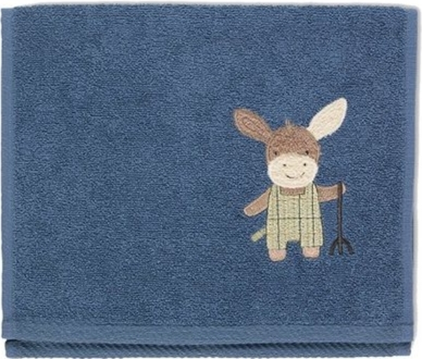 Sterntaler® Handtücher 2er Kinderhandtücher Emmilius, Baumwolle (2-St), Handtuch Kinder - Doppelpack Kinderhandtücher 50x30 cm Esel Emmilius in Mittelblau - Handtuch Kindermotiv, 2er Set aus saugfähigem Frottee mit Streifen und Stickmotiv Bild 4