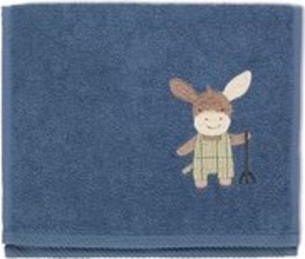Sterntaler® Handtücher 2er Kinderhandtücher Emmilius, Baumwolle (2-St), Handtuch Kinder - Doppelpack Kinderhandtücher 50x30 cm Esel Emmilius in Mittelblau - Handtuch Kindermotiv, 2er Set aus saugfähigem Frottee mit Streifen und Stickmotiv Bild 6