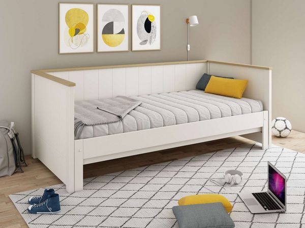 Home affaire Daybett "REIGNY ", Kinderbett, Gästebett, zwei Schlafplätze, Massivholz, Lammellen - Design, Landhausstil