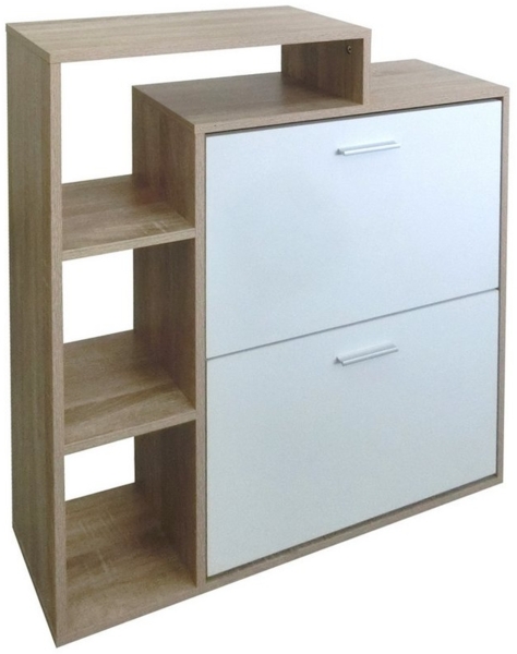 HTI-Living Schuhschrank Schuhschrank Lisa Sonoma-Weiß (Stück, 1-St, 1 Schuhschrank) Schuhkipper Garderobenschrank