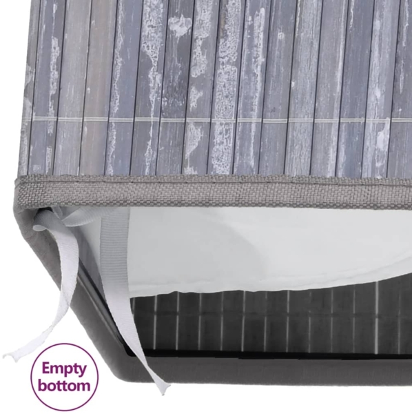 vidaXL Bambus-Wäschekorb mit 2 Fächern Grau 72 L 320741 Bild 7
