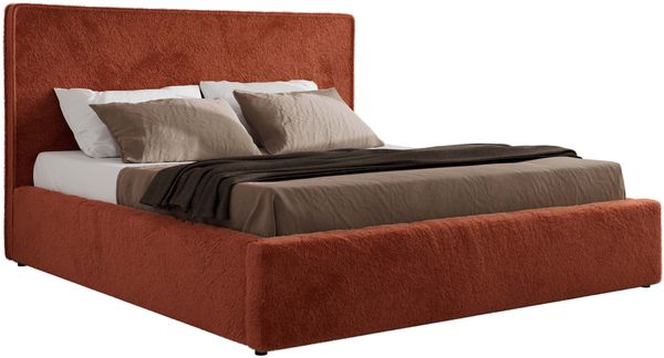 CORIVO CLASSIC Polsterbett mit Bettkasten & Stauraum, Doppelbett, inkl. Lattenrost, Metall-Hebeautomat mit Gasdruckfedern - Orange Plüsch Bild 6