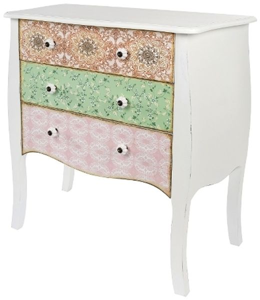 Kommode Paisley mit 3 Schubladen MDF Bunt