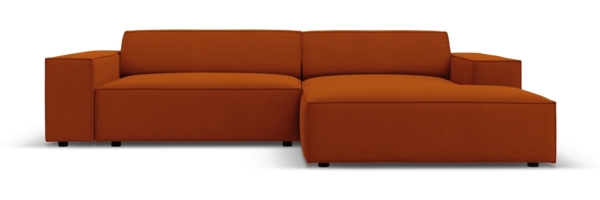 Micadoni Ecksofa Jodie 3-Sitzer Rechts Strukturierter Stoff Terrakotta