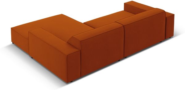 Micadoni Ecksofa Jodie 3-Sitzer Rechts Strukturierter Stoff Terrakotta Bild 4
