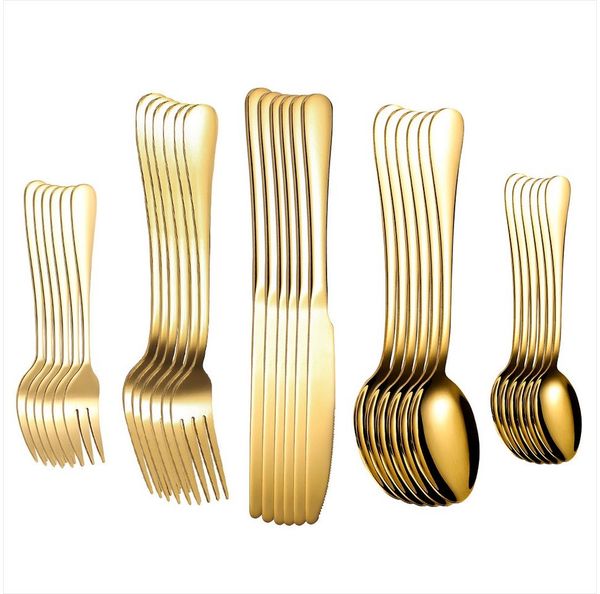 KingLux Besteck-Set 30tlg. Tafelbesteck Set mit Messer Gabel Löffel Spülmaschinenfest (30-tlg), 6 Personen, Edelstahl