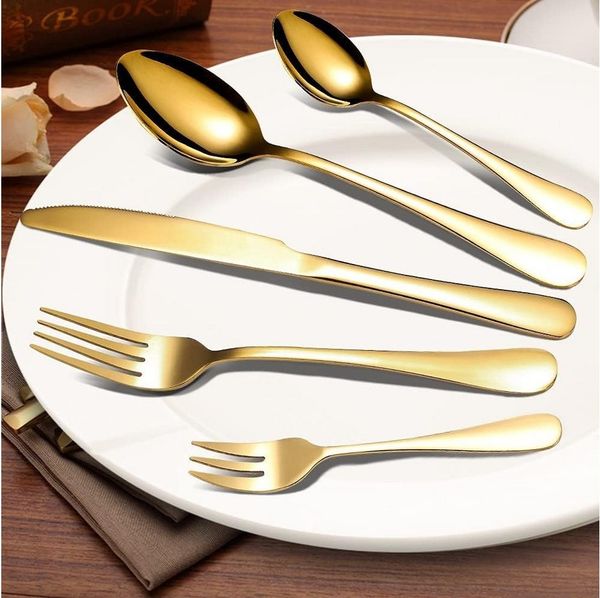 KingLux Besteck-Set 30tlg. Tafelbesteck Set mit Messer Gabel Löffel Spülmaschinenfest (30-tlg), 6 Personen, Edelstahl