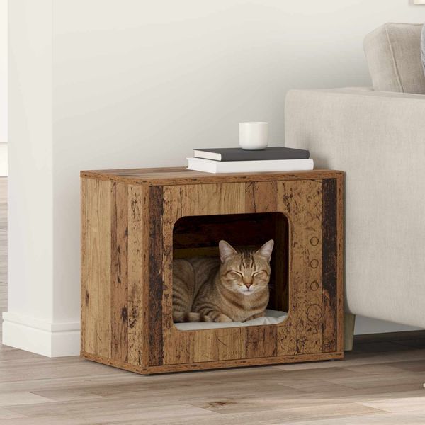 vidaXL Katzenhaus Altholz 51 x 30 x 42,5 cm Holzwerkstoff 8000651