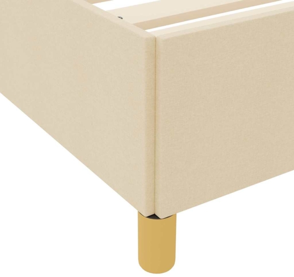 vidaXL Bettrahmen mit Matratze Creme 200 x 200 cm Stoff 3398967 Bild 8