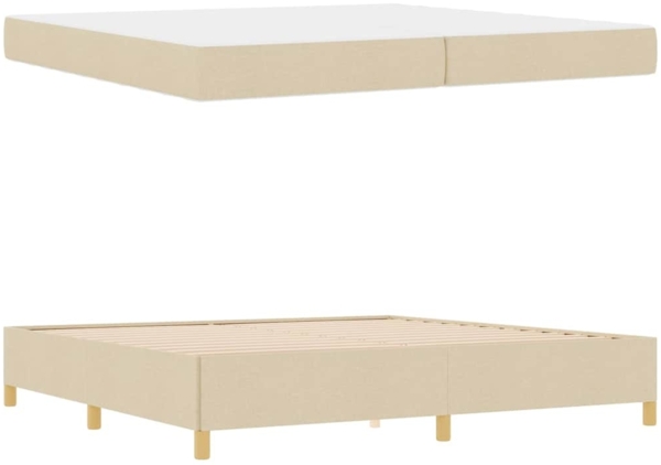 vidaXL Bettrahmen mit Matratze Creme 200 x 200 cm Stoff 3398967 Bild 4