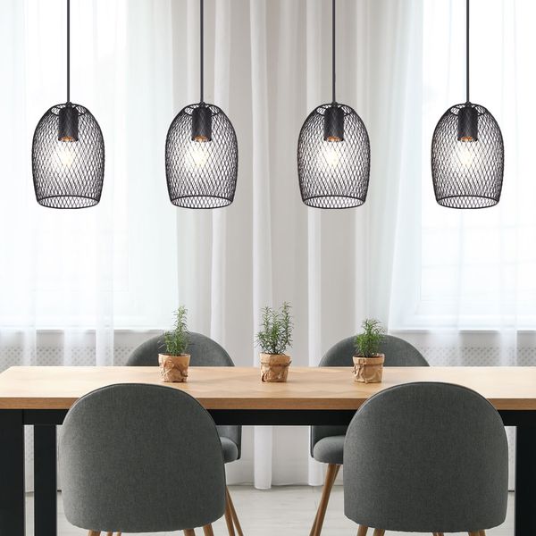 RGB LED Hängeleuchte, Geflecht Design, schwarz, L 100 cm, DOPS Bild 4