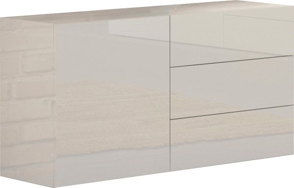 Kommode >Mercogliano< in Weiß Hochglanz - 110x60.5x40cm (BxHxT) Bild 2