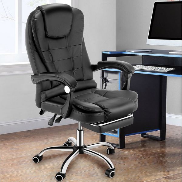 oyajia Bürostuhl Ergonomischer Bürostuhl Massage Chefsessel Drehstuhl Gaming Büro Stuhl, Drehsessel mit verstellbare Lendenkissen, Kopfkissen und Armlehnen