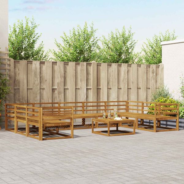 vidaXL Outdoor-Sofagarnitur 10 pcs Natur Massivholz Akazie 3368187