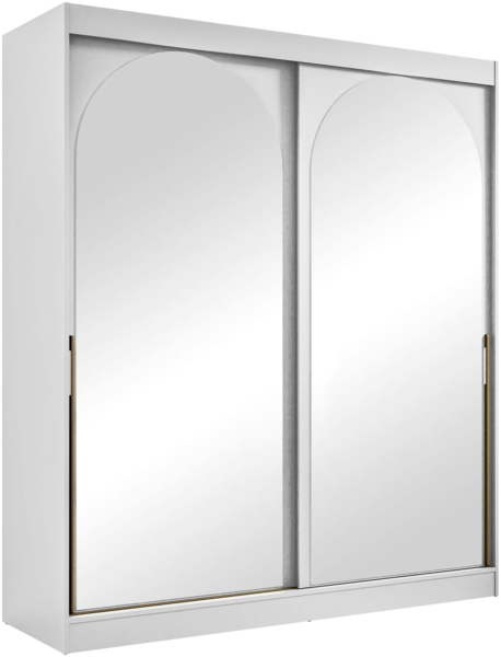Kleiderschrank Mezzinto 180 (Farbe: Weiß / Weiß + Gold)
