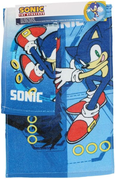Sonic Badetuch und Gesichtshandtuch – Weiches Set für Kinder Handtuch trocknen