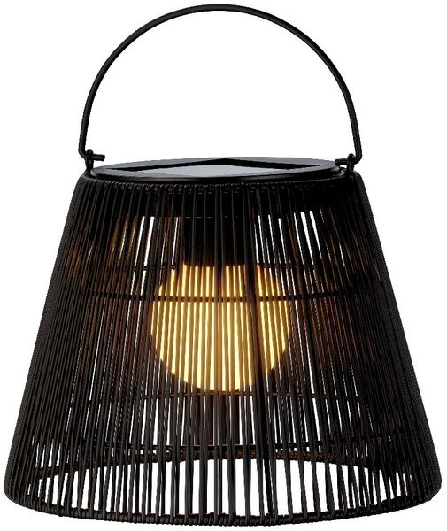 Lumineo Solarleuchte mit austauschbarem Akku, Kunststoff schwarz, 28 x 22 cm