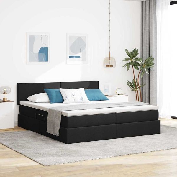 vidaXL Aufbewahrungsbett mit Matratze Schwarz 180 x 200 cm Kunstleder 3370915