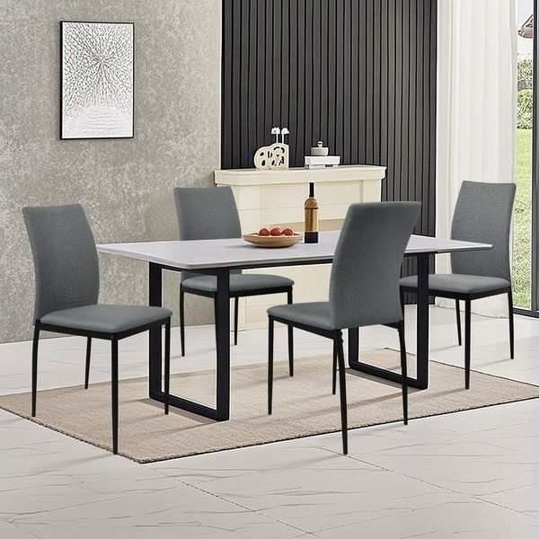 HOMELUX 4-Fußstuhl Esszimmerstühle Küchenstuhl aus Leinen Gepolsterte Sitzfläche (Set, 4 St), Bis 110 kg, für Esszimmer Küche Wohnzimmer