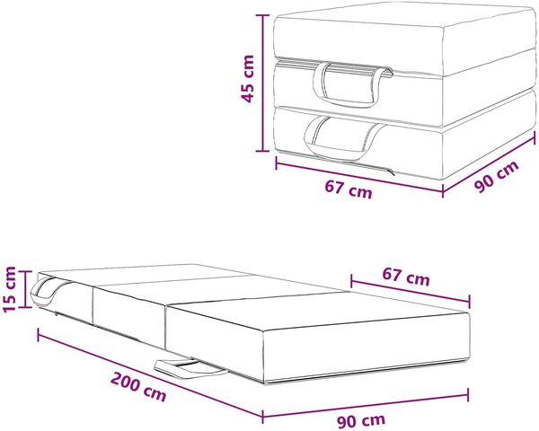 vidaXL Klappsofa Bett 90 x 67 x 45 cm Dunkelgrau 900185 Bild 11