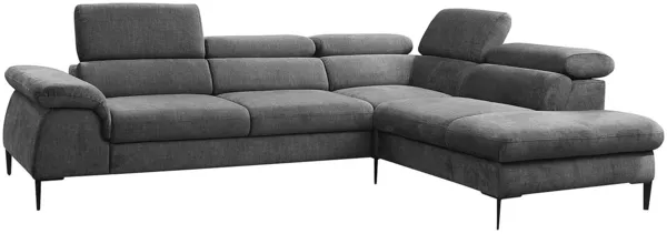 Vente-unique - Ecksofa mit Schlaffunktion - Ecke Rechts - Stoff - Anthrazit - SEPINA von PASCAL MORABITO