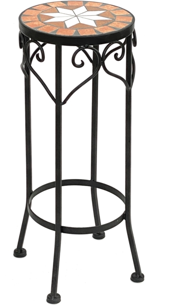 DanDiBo Blumenhocker Mosaik Rund 46 cm Blumenständer 12011 Beistelltisch Pflanzenständer Mosaiktisch