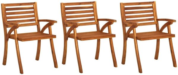 vidaXL Gartenstühle 3 Stk. Massivholz Akazie 310630